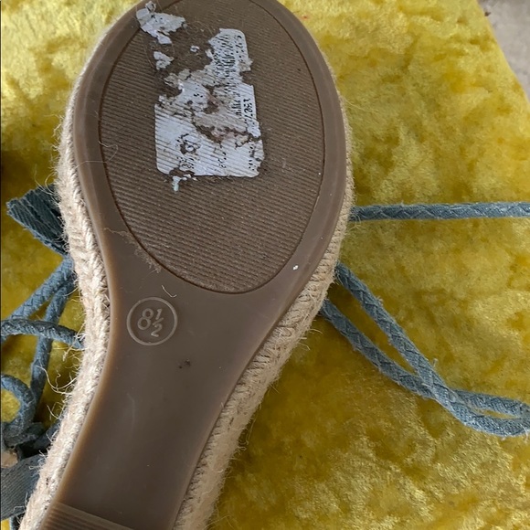 🌈 Denim sandal wedge rope tie fringe sandal - Picture 6 of 6